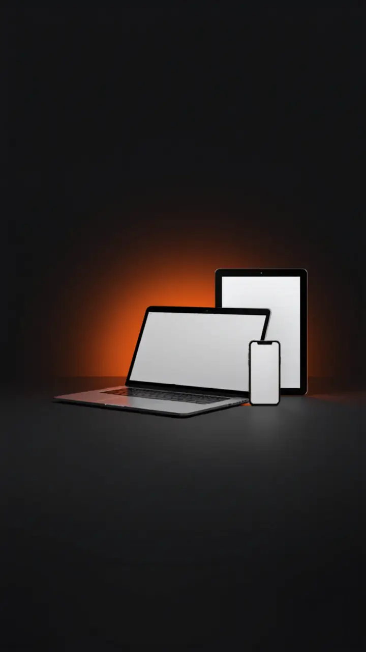 Site web responsive affiché sur ordinateur, tablette et smartphone — création multi-appareils