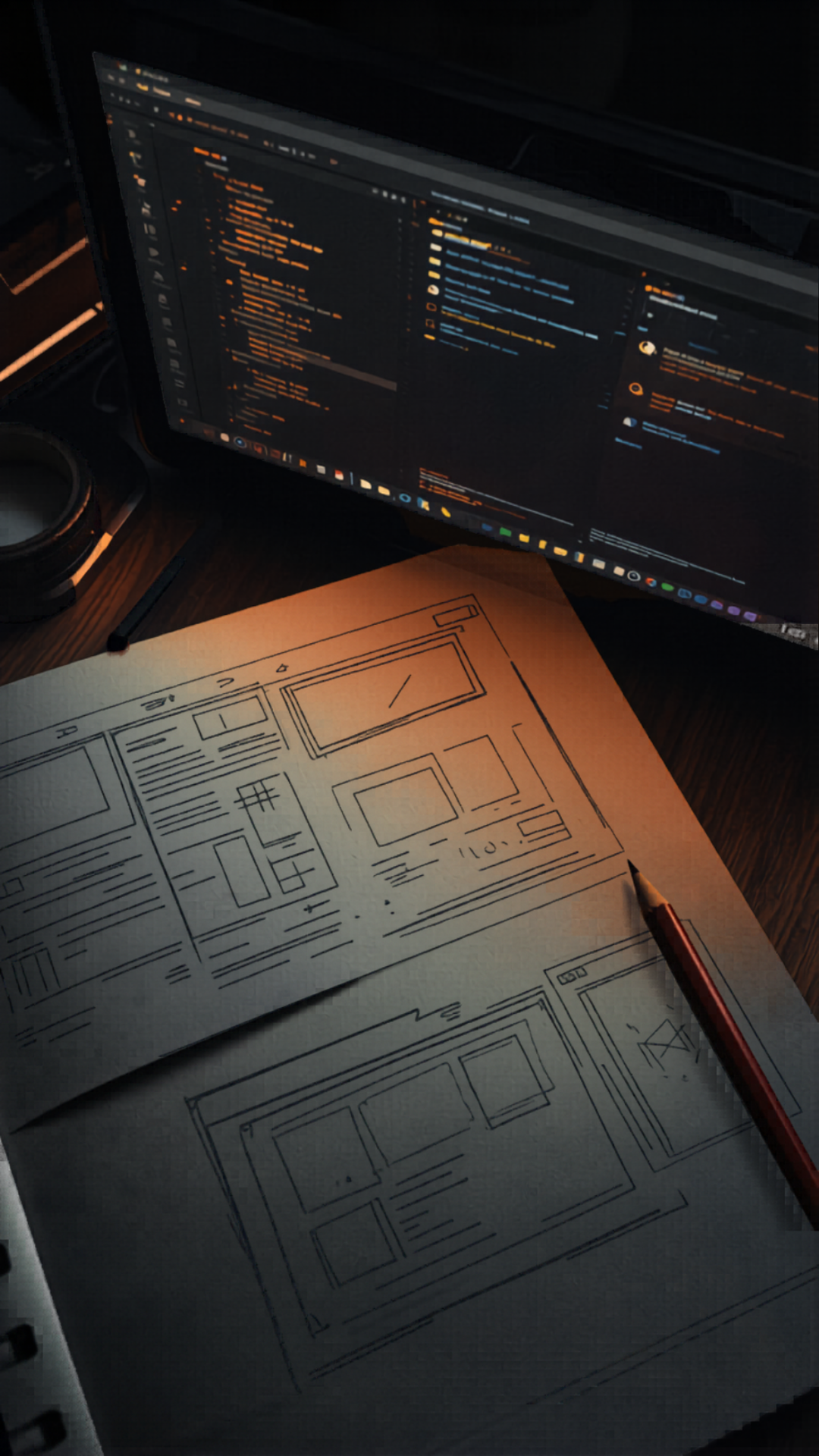 Processus de conception web — wireframes papier et développement sur écran, Studio HLF